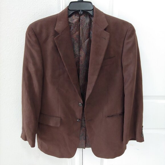 Ralph Lauren Mens Brown 2 Button Polyester Blazer Sz 38R - Picture 1 of 9